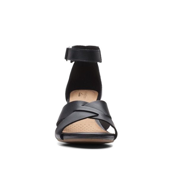 Clarks Margee Gracie Leather Open Toe Wedge Heel Comfort Sandals Size 7.5 M - Picture 3 of 8